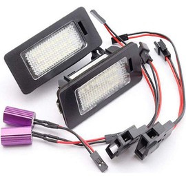 BOOMBOOST 2Pcs 24SMD LED Number License Plate Light Compatible for Volkswagen for VW for Golf for Jetta for Passat for Sharan for Touareg for Touran