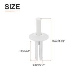 DTGN 1/4" x 3/4" (D x L) Nylon Nail Drive Anchors - 100Pack - Good for Mechanical Equipment - Mushroom Nail Drive Anchors - White