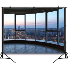 Duluda 8x6 FT Office Wooden Floor Background - City, Urban, Portrait, Meeting & Podcast Backdrop Banner Studio Props