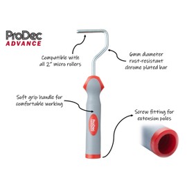 ProDec Advance Soft Grip 2 inch Micro Paint Roller Frame Compatible with ProDec 2" Micro Paint Rollers