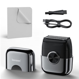 Elektrorasierer Herren, Kensen Mini Foil Shaver Mit 4 Flexiblem Scherkopf Rasierapparat Usb-C Elektrischer Rasierer Wasserdicht Folienrasierer 120Min Trockenrasierer Tragbar für Bart Gesicht Reise