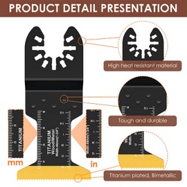Opeisiio 6pcs Titanium Oscillating Tool Blades for Metal Nails Hard Material and Wood Plastic - Multitool Blades Fit Dewalt Bosch Worx Milwaukee Ryobi