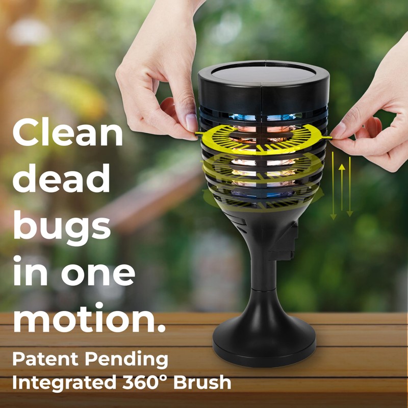 Techko Solar Zapper Torch with 360º Easy-Clean Brush - Outdoor