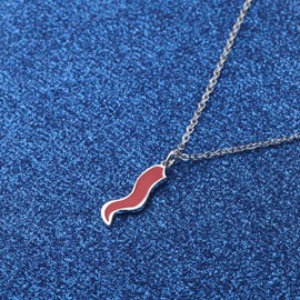 WUSUANED Italy Horn Necklace Red Luck Horn Jewelry Italy Amulet Gift Italian Horn Gift Italy Gifts