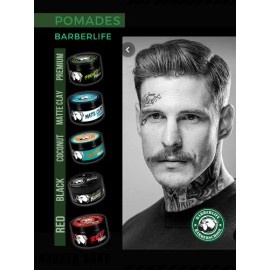 Barber Life Pomade (Set 5 piezas) | Cera Capilar Profesional de Fijación Alta | Estilo Duradero  Potencia tu look con control total y acabado de barbería