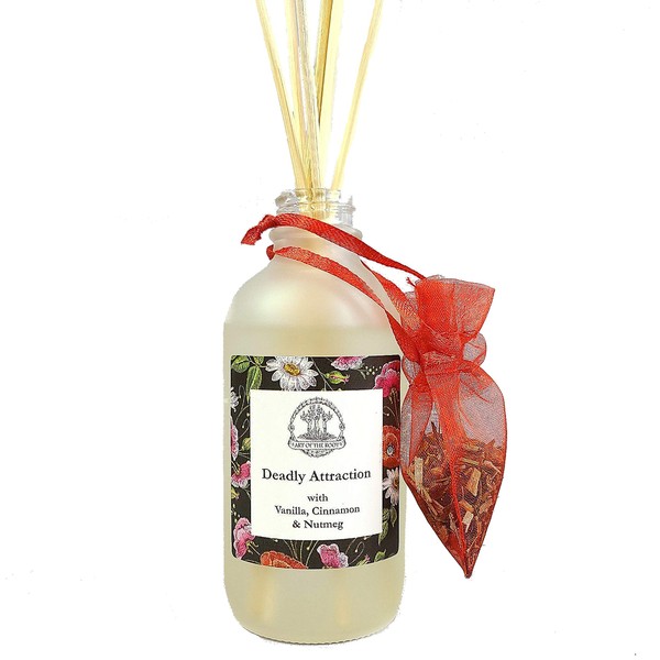 Deadly Attraction Reed Diffuser with Botanical Herbs & Essential Oils | Vanilla Cinnamon & Nutmeg | Love, Romance, Seduction, & Passion