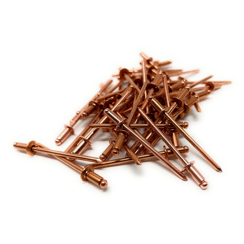 Metal Magery 100 Copper Pop Rivets 1/8 Diameter Copper Mandrel