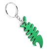 Komonee Fish Bone Green Bottle Opener Key Chain Metal Dead