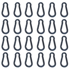 AUXBC 24Pcs M4 1.58 Inch Black Carabiner Clip, Heavy Duty Spring Snap Hook Rope Connector for Camping, Hiking, Fishing, Dog Leash, Bird Feeders(220 lbs Capacity)