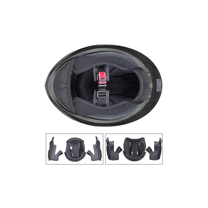 GLX GX11 Compact Motorcycle Helmet - Black, Large - Full