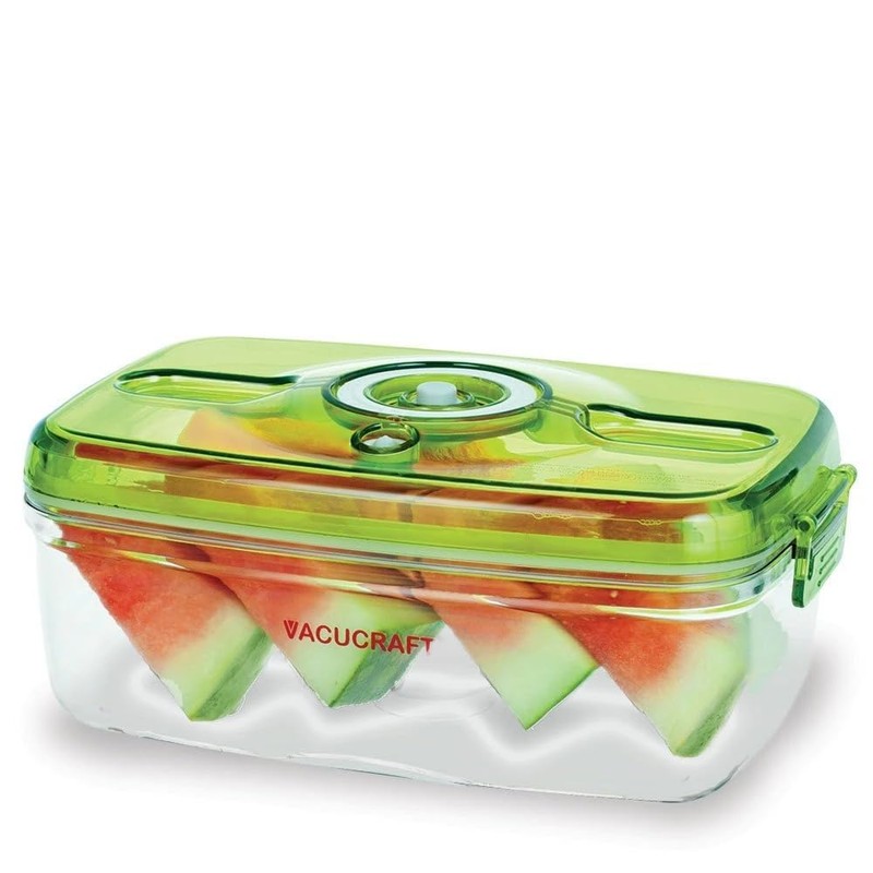 Vacucraft Plastic Food Storage Containers with Airtight Lids - Rectangle