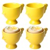 Egg Cup Set of 4,Ceramic Cute Chick Egg Cups, Funny