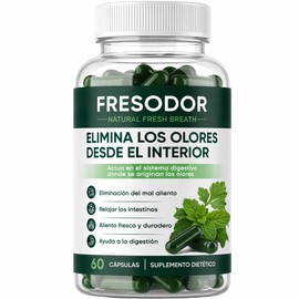 Fresodor para Mal Aliento, Internal Body Deodorizing Supplement with Chlorophyll, Peppermint, Parsley, Eliminate Bad Breath from Inside Out, Gut Health, Natural Fresh Breath Capsules, 60 Counts