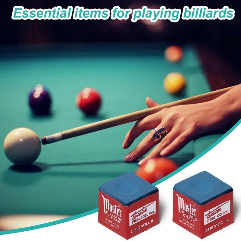 CATOR Set of 6 professional billiard chalks, billiard accessories, chalk,