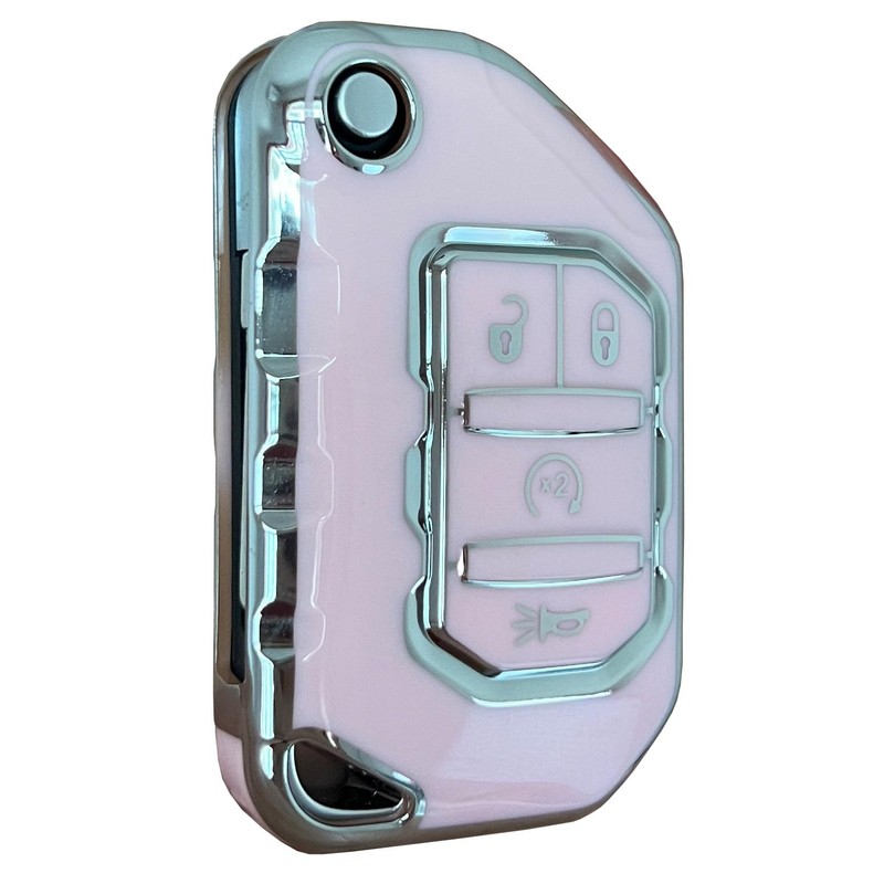 Rilnaewn Keyless Entry Systems for Jeep Key Fob Cover Fits