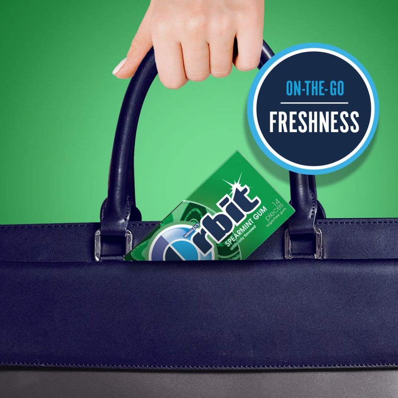 ORBIT Spearmint Sugarless Chewing Gum, 3 Packs of 14-Pieces (42