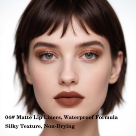 Mefyhtune 2-in-1 Gradient Nude Lip Liner & Lipstick, Waterproof Long Lasting Matte Lip Liner Pencil, Makeup Smudge proof lip liner with Cone Tip (04#-Sienna)