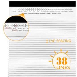 Uzant 6 Pack Legal Pads 8.5" x 11" Note Pads with Date on Top, 50 Sheets Lined Paper Writing Pads, Narrow Ruled White Notepad Notebook for Office Business School College Supplies