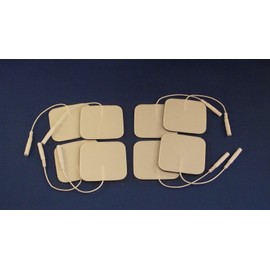 Electrode Pads- 8 Pads "2X 2" Reusable, Self Stick Electrodes White Cloth
