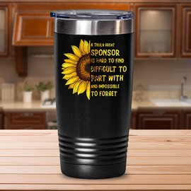 AA Sponsor Tumbler Sobriety Addiction Recovery Alcoholism Narcotics Recovery Treatment Rehabilitation Al Anon (30 oz)