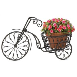 Summerfield Terrace Metal Planters, Plant Stands with Wheels, Decorative Bonsai Bicycle Plant Stand