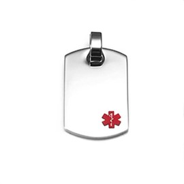 StickyJ Stainless Steel Medical Alert Dog Tag with Free Engraving