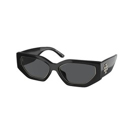 Tory Burch TY9070U 179187 55MM Black/Grey Solid Rectangular Sunglasses for Women + BUNDLE With Designer iWear Eyewear Kit