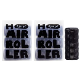 Seejo Easy Setting Volume Wave Hair Rollers Medium 3p, Black, 2 Pieces / 씨조 이지 세팅 볼륨 웨이브 헤어 롤러 중형 3p, 블랙, 2개