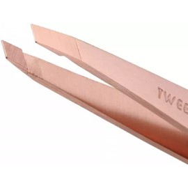 Tweezerman 트위저만 스테인리스 스틸 경사 핀셋 - 남녀용 눈썹 핀셋(로즈 골드) [Rose Gold] Tweezerman Stainless Steel Angled Tweezers - Unisex Eyebrow Tweezers (Rose Gold) [Rose Gold]