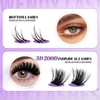Individual Eyelashes Kit Natural 3D-200D and lower lash clusters D-Curl