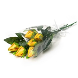 ChalkTalkSPORTS Softball Rose Bouquet | Full Dozen | Genuine Softball Leather