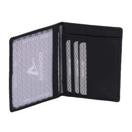Avanco Men's Leather ID Card Holder 12 x 9 x 0,5 cm Black