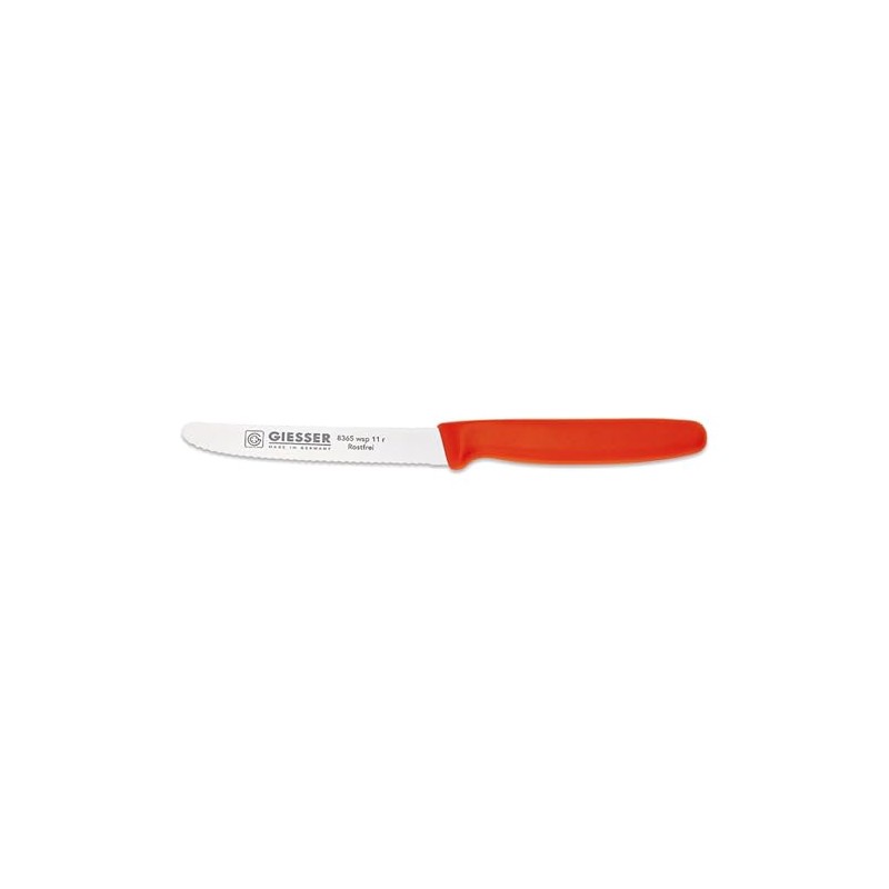 KAUFGUT COLTELLO UNIVERSALE COLORI ASSORTITI SEGHETTATO 11CM GIESSER 53354