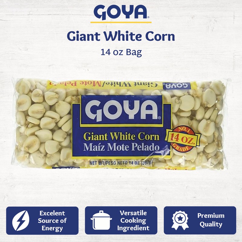 Giant White Corn by Goya, Whole White Hominy, Mexican Corn,