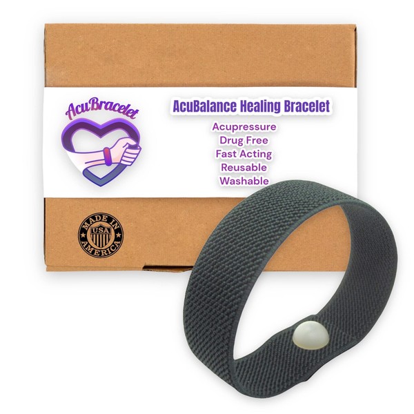 AcuBalance Bracelet- Vertigo, Dizziness- Calming Stress Relief- Natural Sleep Aid- Pain Free Acupressure- Waterproof, Durable, 8+ Colors (Army Green, Small- 6 inches)