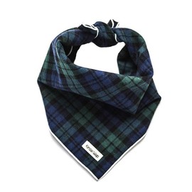 The Max Tartan Plaid Flannel Dog Bandana - Green - Size: Small