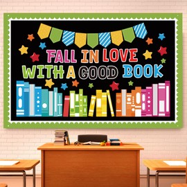 Back to School Reading Bulletin Board Decorations Set, Colorful Book Cutouts Library Bulletin Board Decorations for Window School Library Chalkboard Wall