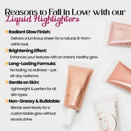 M2U NYC Liquid Highlighter Makeup – Lightweight Luminizer for Natural Radiant Glow with Shimmer – Ultra Smooth Hydrating Illuminator, Face, Cheekbone & Body Glow Enhancer Pink Pearl (Pearl Moon)