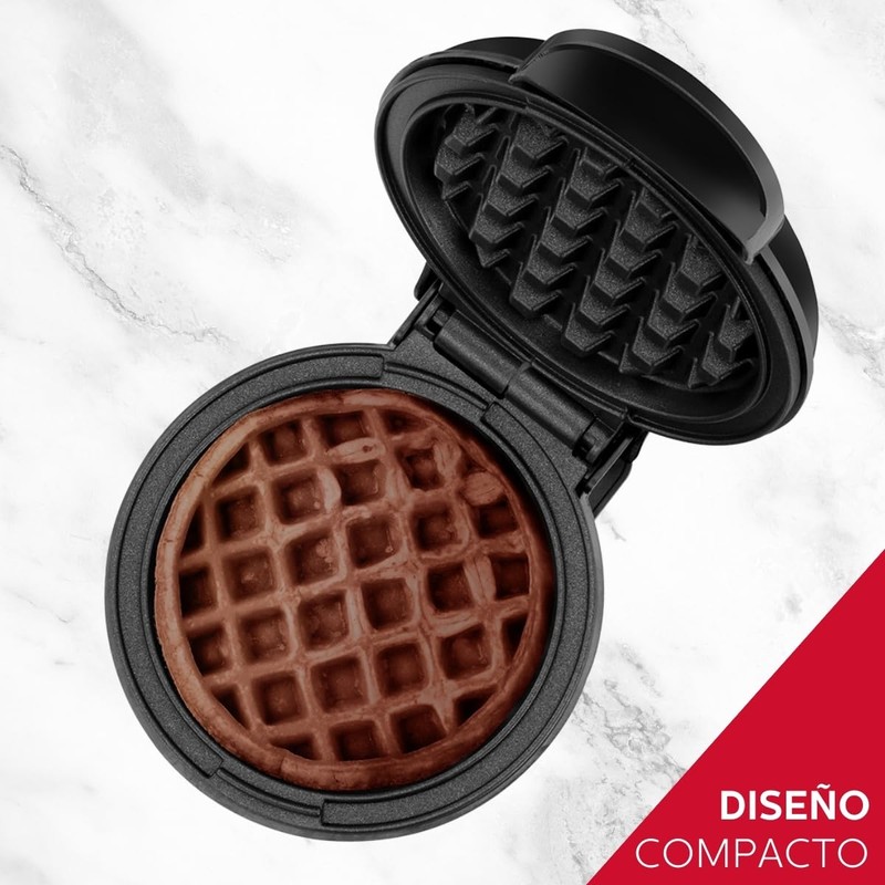Holstein Housewares Personal Non-Stick Waffle Maker, Black - 4-inch Waffles