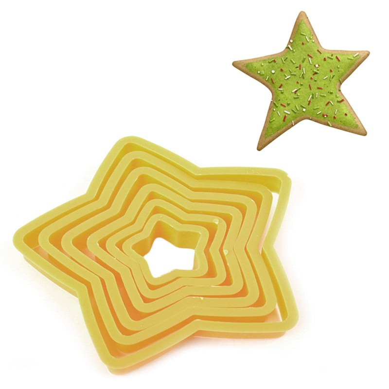 12-Piece Star Cookie Cutters, Fondant Doughnut Cookie Cutters Set, Christmas
