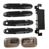 HHCSOP 7PCS Exterior Interior Door Handle Set Front Rear Left