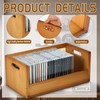 AIHSUMC 2 Set Bamboo CD Storage Box, Stackable CD Holder