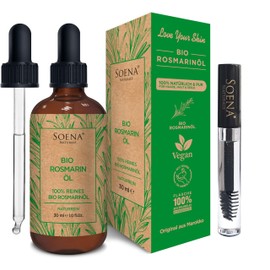 Introductory Price - 100% Organic Rosemary Oil | Promotes Hair Growth - Essential Oil | With Eyelash Bottles | Natural & Pure - Hair Oil for Hair Loss - High Dose - Rosemary Oil Hair