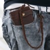 RS Mens Wallet with Chain Leather Long Bifold Trucker Wallet