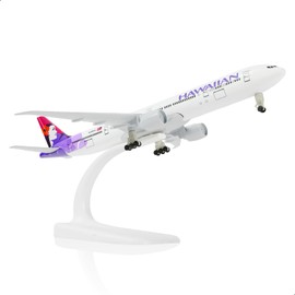 QIYUMOKE 777 Hawaiian 1/300 Diecast Metal Airplane Model with Stand -777 Airplane Model with Stand (8.3 inches Long) for Adult Aviation Desktop Displays, Birthday or Party Creativity Decorations
