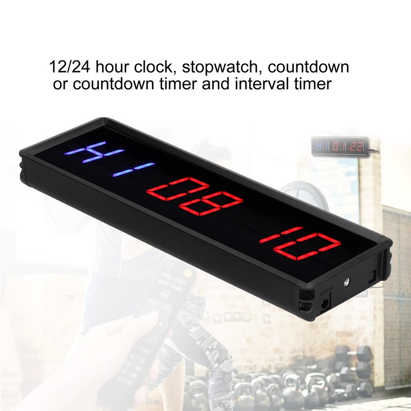 LED Interval Timer Gym Workout Count Down/Up Clock Stopwatch for