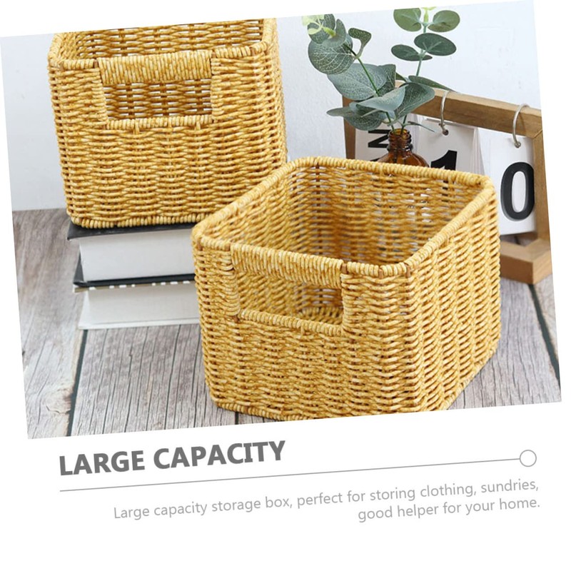 VILLFUL Elegant Desktop Basket Woven Storage Basket for Office Kitchen