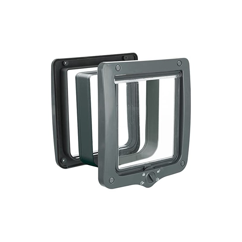 Trixie 4-Way Cat Flap with Tunnel, Grey, 660 g