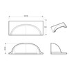 Set of 4 Kitchen Cup Handles for Kitchen Cabinets, drawers