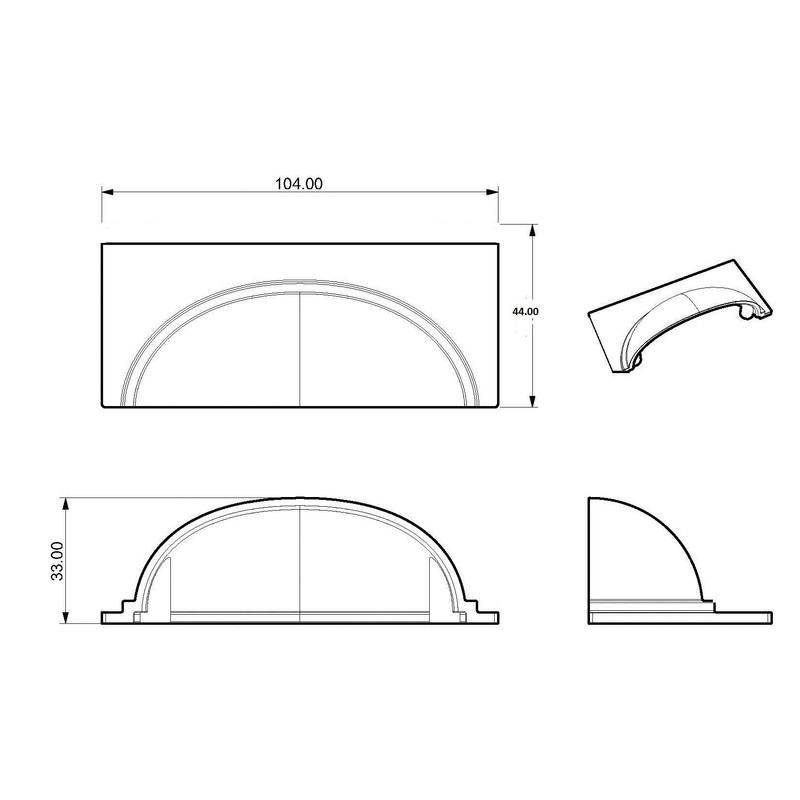 Set of 4 Kitchen Cup Handles for Kitchen Cabinets, drawers